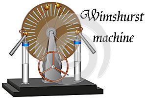 The Wimshurst machine, which is an electrostatic high voltage generator photo